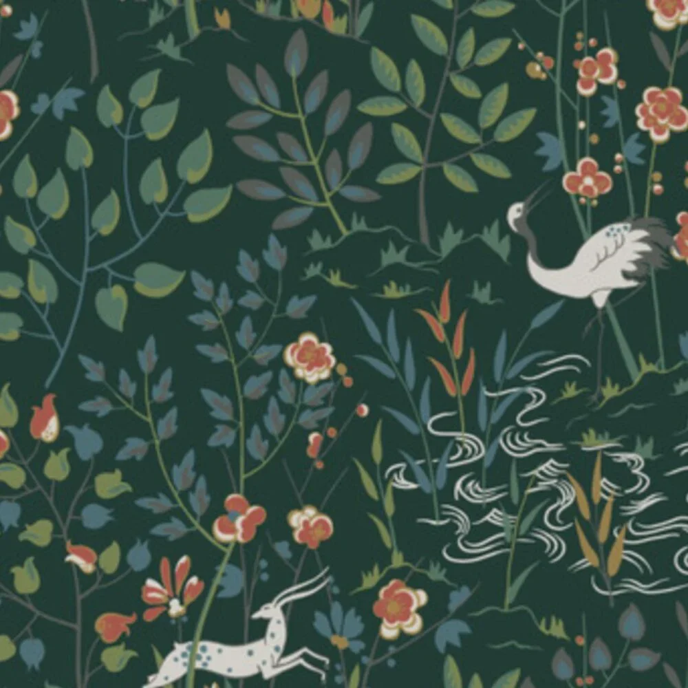 Ronald Redding Traveler Aspen Wallpaper - Dark Green